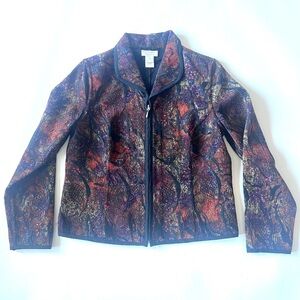 Christopher & Banks Purple and Red Patterned Blazer